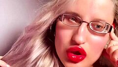 my perfect red lips in glossy lipstick make you my findom slave jerk off now