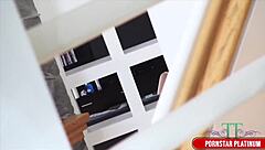 wow blazing brunette tiffany tyler squeezes out james deen's hot cum milk so good