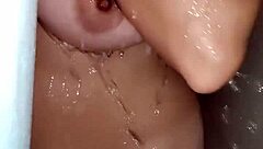 caught busty amateur showering up close wet