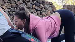 18yo Brunette Teen Rides Monster Cock Outdoors