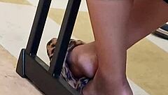 bold lightskin ebony teen soles candid tease