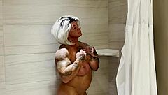 brooke diesel gets wet shower pounding by huge black cock now!