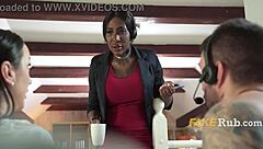 Blondes in Call Center Deliver Weird Cumshot Fucks