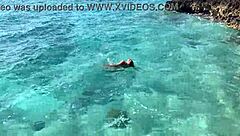 Brunette Monika Fox Strips Naked on Tour Bus for Beach Nipple Piercing Tease