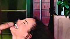 sloppy deepthroat gagging on cock by curvy latina