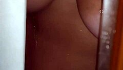 caught busty amateur showering up close wet