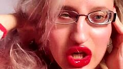 my perfect red lips in glossy lipstick make you my findom slave jerk off now