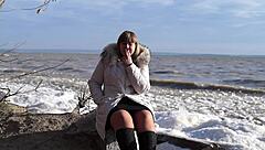 Fat milf pissed outdoors hairy pussy no panties public fetish