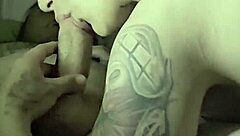 sexy milf wife slurps massive white cock hungrily