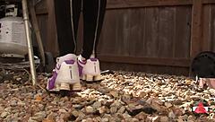 Strutting in sneakers outdoors 👟🌿