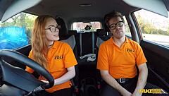 british ginger ella hughes pussy hammered hard in fake driving lesson!
