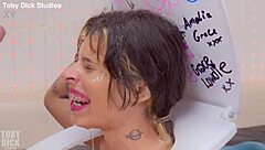 piss in toilet anal whore... mells blanco's tiny holes gagged deepfucked rough!