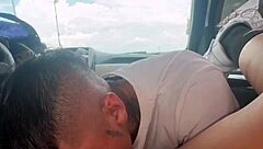 Colombian Babe Sucks Stranger's Monster Cock in Public Car