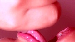 Cute close-up blowjob ends in massive facial cumshot