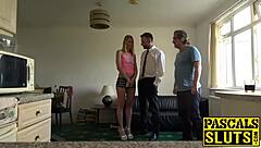 jentina's long legs spread wide for big cock pounding