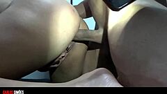 cute brazilian amateur's ass rocked by huge cock