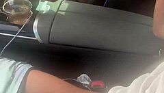 Ebony Amateur Sucks Big Black Cock in Public Car