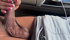 Ebony Amateur Sucks Big Black Cock in Public Car