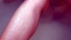shaving pits to pussy and asshole in wet solo bath
