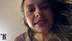 Brazilian amateur brunette uses small tits partner as ashtray