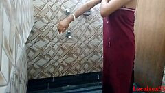 indian bhabi's steamy bathroom fuck with red towel tease 🔥