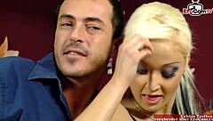 my heart skips as skinny blonde oils small tits for naughty handjob cumshot