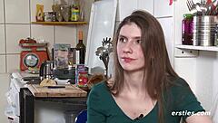 passionate german babe fingers her shaved wet pussy wildly