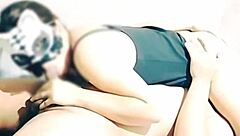 asian wife licks bed horny wet making cum explode