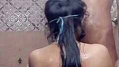 desi babe strips naked guy for steamy bath