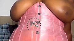 Oh Fuck, Ebony Teen Slams Huge Rainbow Dildo Between Big Boobs!