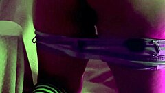 Emo Goth Chick Masturbates with Controller Cameltoe