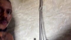 A passionate couple enjoys intimate sex inside the steamy bathroom