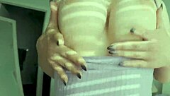 busty roommate leaves door open again tempting sneaky peeks inside