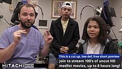 Freshman Michelle Anderson hits mandatory orgasm on boyfriend's Hitachi vibrator backstage.