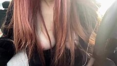 why flash those huge tits in car italian milf
