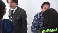 Miranda mouth fucked by Athena then pussy licked before riding cowgirl