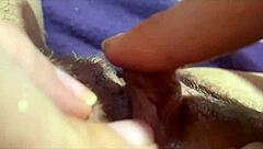 Huge clit jerked to orgasm