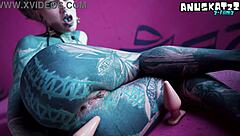 Tattooed Skinny Solo Girl Stretches Gaping Asshole With Fisting Toys Plugs
