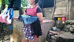 horny colombian wife craves tongue massage on pussy while hubby away