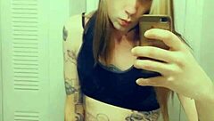 hot tranny gropes her throbbing clitty in satin