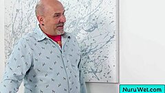 i pour nuru gel on my naked body rubbing big natural tits sensually