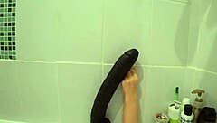 plump milf bathes seductively with toys shaking big pawg ass doggystyle