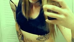 hot tranny gropes her throbbing clitty in satin