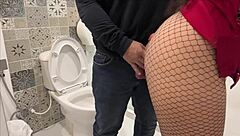 tall curvy secretary office bathroom sex ends creamy creampie doggystyle