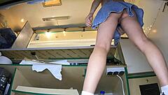 am i trippin or did her panties shift showing shaved pussy upskirt