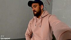 mathieu ferhati TAPES his cock in a dark parking lot