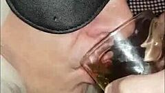 my girlfriend blindfolds me for own pee taste