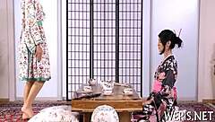 Sloppy blowjob competition where dude pisses on her sucking face pov