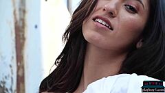 perfect latina teen model deisy leon bares natural curves outdoors