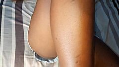 stunning ebony wife fingers pussy begging hubby to fuck